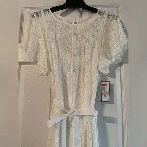 NWT White Lace Knee Length Dress